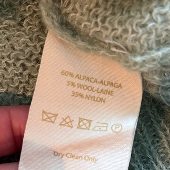 Free People FP Alpaca Blend Cropped Boxy V-Neck Sweater Size XS Mint Green Soft - Picture 4 of 6